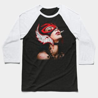 Mask girl smoking Baseball T-Shirt